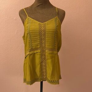 Sundance Green Lace Trim Women's Top
